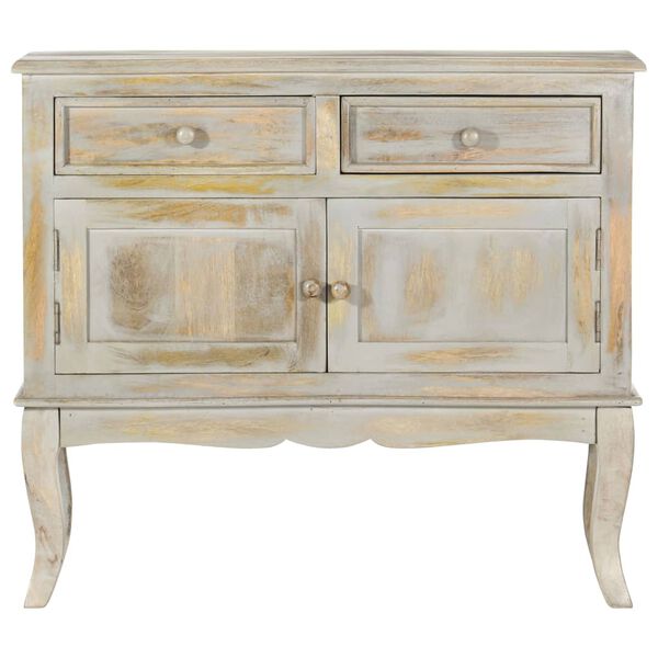 vidaXL Dressoir 80x35x70 cm massief mangohout grijs
