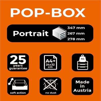 Exacompta Bureauladeblok Pop-Box met 4 lades zwart