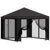 vidaXL Tuin Gazebo met Zijwanden 3 x 3 m Antracietkleurig