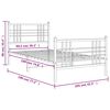 vidaXL Bedframe met hoofd- en voeteneinde metaal wit 100x190 cm