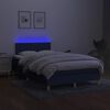 vidaXL Boxspring met matras en LED stof blauw 120x200 cm