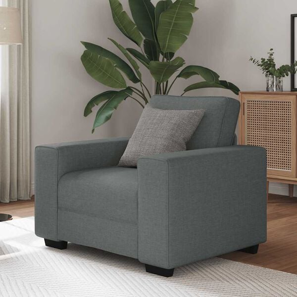 vidaXL Fauteuil 60 cm stof donkergrijs