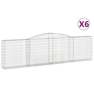 vidaXL Schanskorven 6 st gewelfd 400x30x100/120 cm ijzer