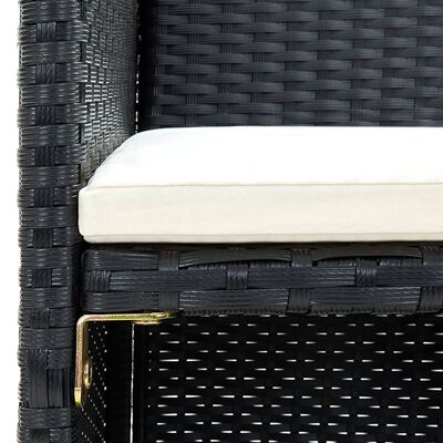 vidaXL 4-delige Loungeset met kussens poly rattan zwart