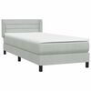 vidaXL Boxspring met matras fluweel lichtgrijs 90x210 cm