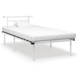 vidaXL Bedframe metaal wit 100x200 cm