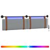 vidaXL Hangend hoofdbord Met LED-verlichting Lichtgrijs Antiek PU