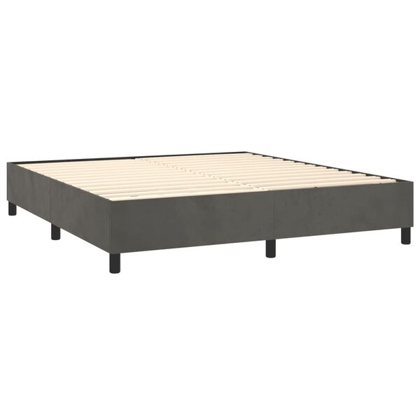 vidaXL Boxspring bed 200x200 cm fluweel donkergrijs