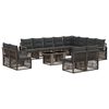 vidaXL Tuinbankenset 13 st Grijs en Donkergrijs poly rattan