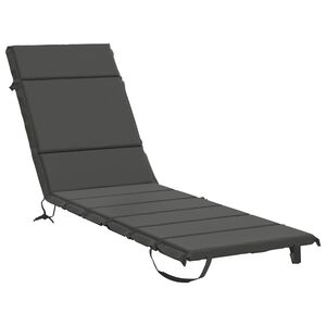 vidaXL Ligstoel Kussen GEMERT 100% Polyester Antraciet 200 x 60 x 3 cm