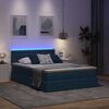 vidaXL Opbergbed met LED met matras met LED Blauw 140 x 200 cm Stof