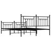vidaXL Bedframe met hoofd- en voeteneinde metaal zwart 183x213 cm