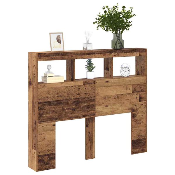 vidaXL Hoofdbord met plank Oud Hout 120 x 17 x 102 cm Bewerkt hout