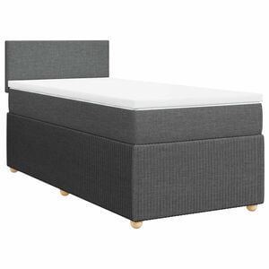 vidaXL Boxspring met matras stof donkergrijs 80x200 cm