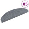 vidaXL Trapmatten Zelfklevend 5 stuks 65x21x4 cm Lichtgrijs Halfrond Groot