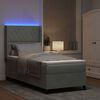 vidaXL Boxspringbed met hoofdeinde Lichtgrijs 90 x 200 cm Fluweel