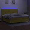 vidaXL Boxspring met matras en LED stof groen 200x200 cm