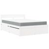 vidaXL Bed met lades en matras massief grenenhout wit 120x190 cm