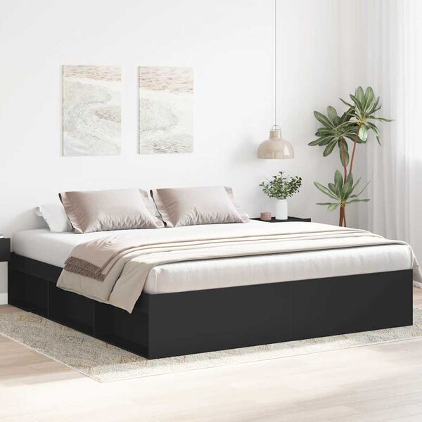 vidaXL Bedframe zwart 200x200 cm