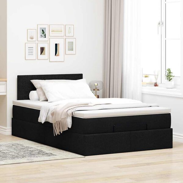 vidaXL Bed met matras 120x200 cm stof zwart