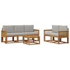 vidaXL Buiten bankenset 6 pcs Naturel en lichtgrijs Polyester