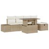 vidaXL Tuin Sofa Set met kussen met opslag 6 pcs Poly riet