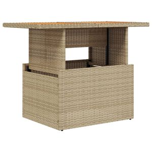 vidaXL Tuintafel 100x55x73 cm poly rattan en acaciahout beige