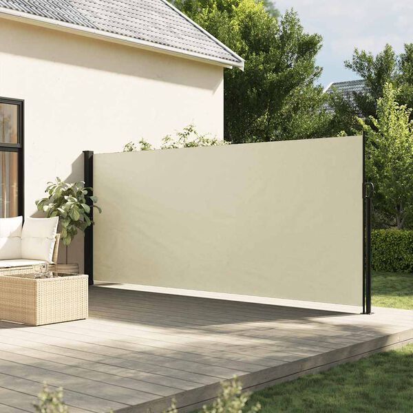 vidaXL Windscherm uittrekbaar 160x500 cm cr&egrave;mekleurig