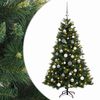 vidaXL Kunstkerstboom met kerstbal 120 cm 150 LED's Warmwit