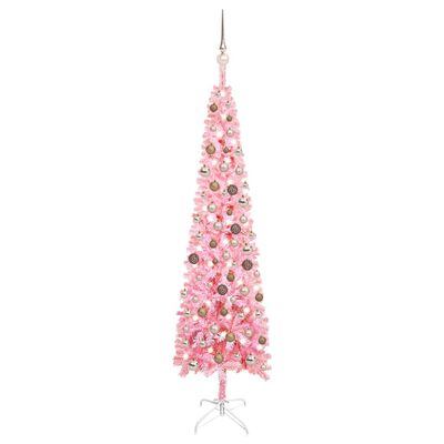kapok Bestudeer Wat is er mis vidaXL Kerstboom met LED's en kerstballen smal 180 cm roze online kopen |  vidaXL.be