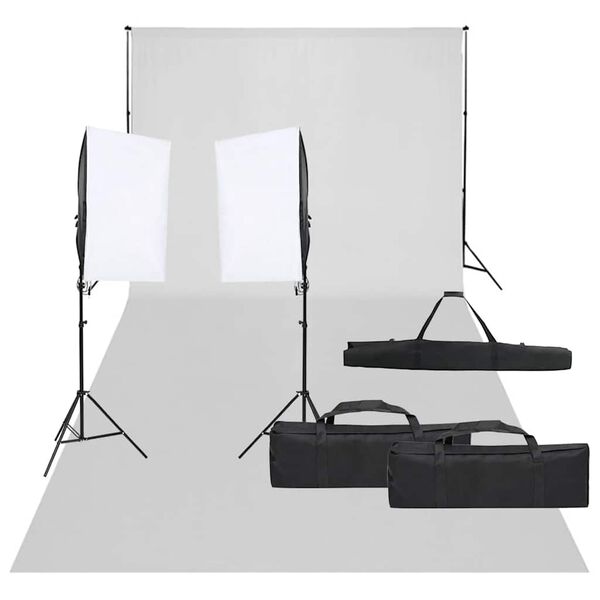 vidaXL Fotostudioset met verlichtingsset en achtergrond