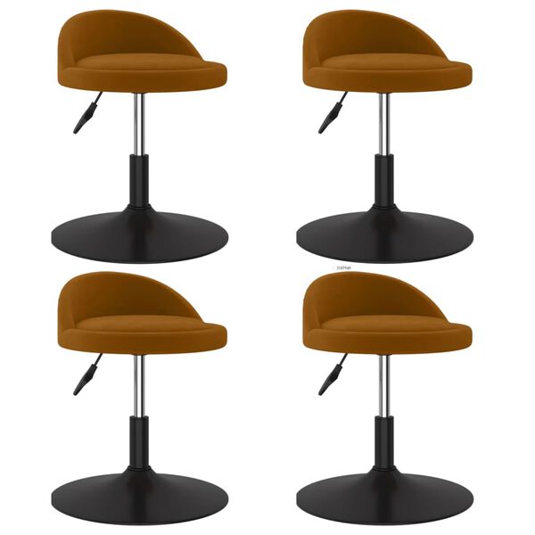 vidaXL Eetkamerstoelen draaibaar 4 st fluweel bruin