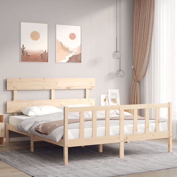 vidaXL Bedframe zonder matras massief grenenhout 160x200 cm