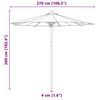 vidaXL Tuinparasol Donkergrijs &Oslash; 270 x 260 cm Bamboe