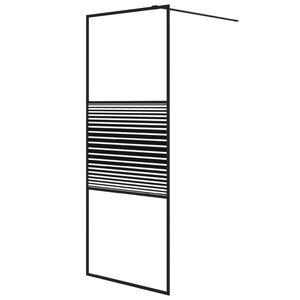 vidaXL Inloopdouchewand 80x195 cm transparant ESG-glas zwart