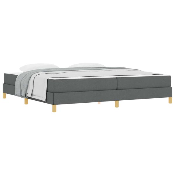 vidaXL Boxspringbed met matras Donkergrijs 200 x 200 cm Stof