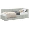 vidaXL Hoekbedframe met Matras met hoofdeinde 2 pcs Lichtgrijs Fluweel