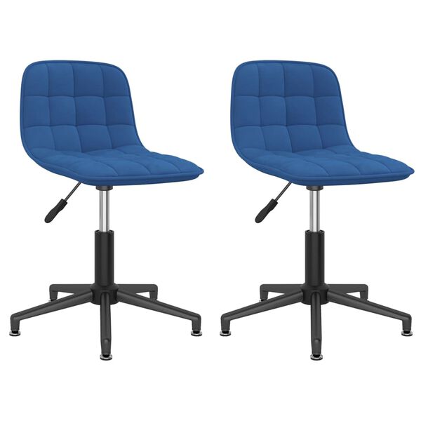 vidaXL Eetkamerstoelen draaibaar 2 st fluweel blauw