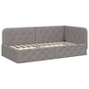 vidaXL Hoekbedframe met matras met hoofdeinde Taupe 90 x 200 cm Stof