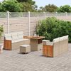 vidaXL Tuin Sofa Set met kussen 9 pcs beige en cr&egrave;mekleurig