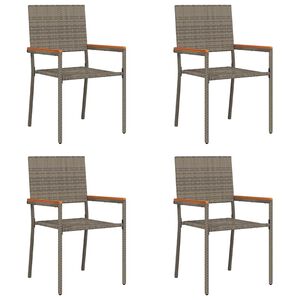 vidaXL Tuinstapelstoelen 4 st Grijs en Bruin