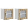 vidaXL Wandglas cabinet LUCCA 2 st Sonoma Eiken Bewerkt hout