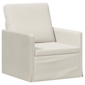 vidaXL Enkele sofa Cr&egrave;mekleurig 70 x 81 x 82 cm fluweel