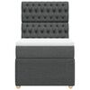 vidaXL Boxspring met matras stof donkergrijs 90x200 cm