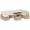 vidaXL Tuin Sofa Set 9 st Beige poly rattan