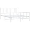vidaXL Bedframe met hoofd- en voeteneinde metaal wit 160x200 cm