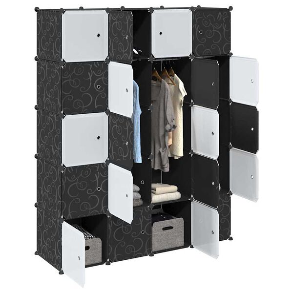 vidaXL Opbergmeubel met 20 vakken en ophangstangen polypropeen