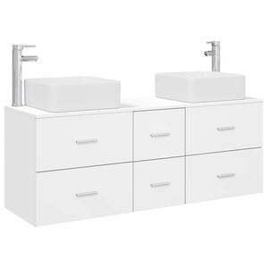 vidaXL Badkamerkastenset 3 st Wit 49,5 x 41 x 63 cm Bewerkt hout