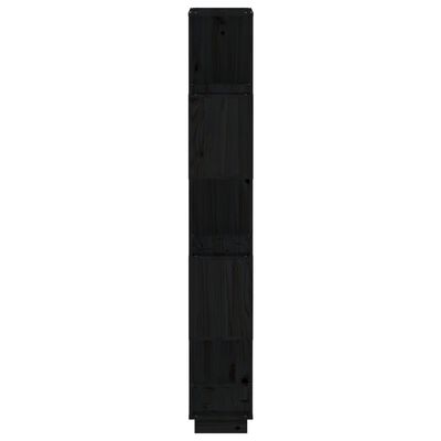 vidaXL Boekenkast/kamerscherm 80x25x163,5 cm massief grenenhout zwart