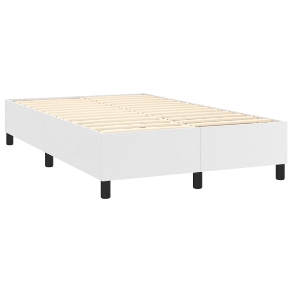 vidaXL Boxspring met matras kunstleer wit 120x190 cm